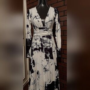 Elegant Black and White Women's Dress